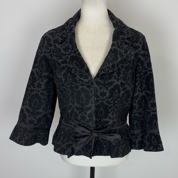 Free People black velvet brocade blazer - Picture 2 of 10